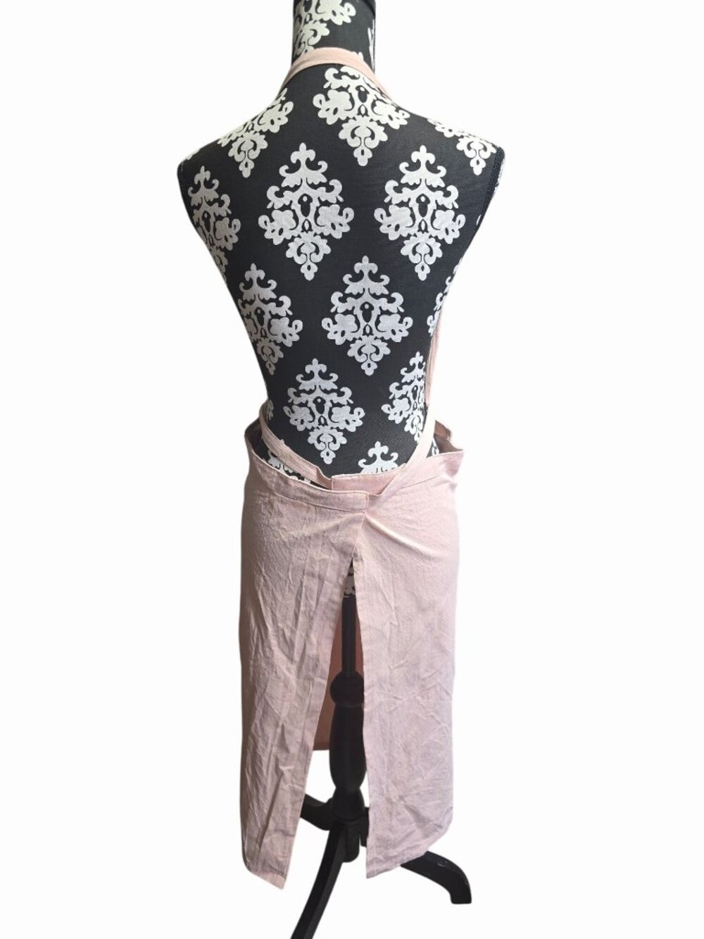 Anthropologie Pink 100%Cotton Apron Adjustable - Picture 2 of 6
